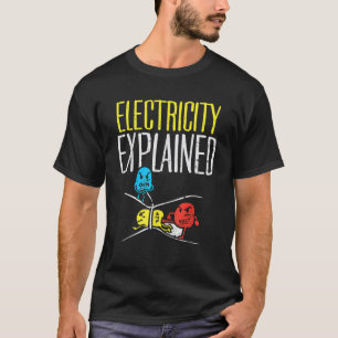 T-shirt Electricité Expliqué Funny Electricien Enseignant