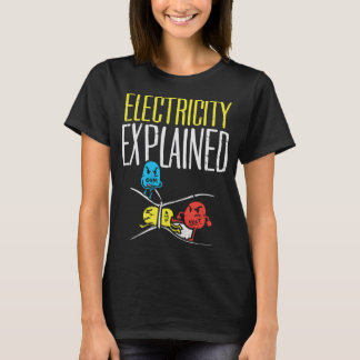 T-shirt Electricité Expliqué Funny Electricien Enseignant