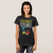T-shirt Electricité Expliqué Funny Electricien Enseignant (Devant entier)