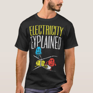 T-shirt Electricité Expliqué Funny Electricien Enseignant