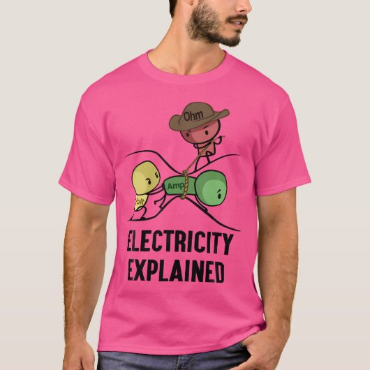 T-shirt Électricité Expliqué Physique Cadeau Nerd I enseig (Devant)