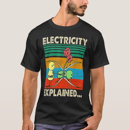 T-shirt Électricité Expliqué Volt Ohm Amp Amp Funny Electr (Devant)