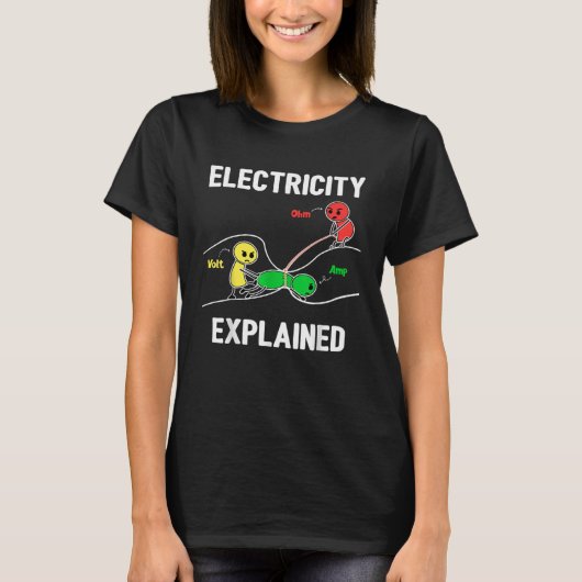 T-shirt Electricity Explained Ohm Volt Ampere Electrician (Devant)