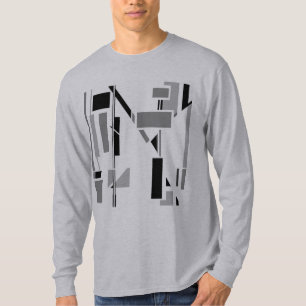 T-shirt Électrodes Abstraits gris-noir Géométrique Sud-oue