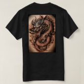 T-shirt "Élégance audacieuse : tatouage de dragon gris-noi (Design dos)