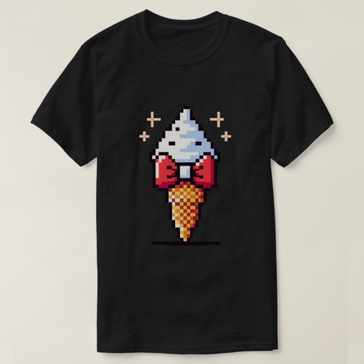 T-shirt Élégance de crème glacée 8 bits : Dapper Dessert D (Design devant)