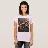 T-shirt Élégance Fleur Dorée (Devant entier)