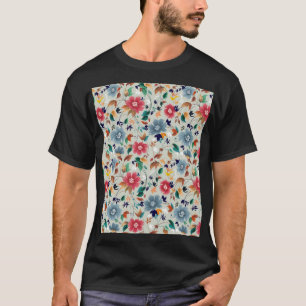 T-shirt Élégance fleurit : Floral Vintage Arrière - plan