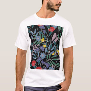 T-shirt Élégance Florale : Fond Abstrait Vintage