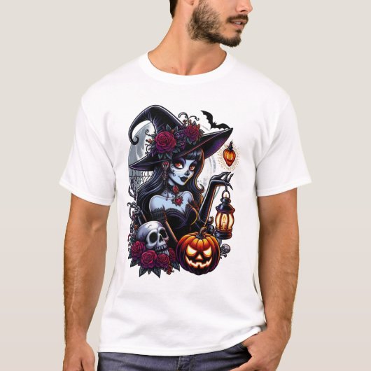 T-shirt Élégance gothique en style Éffrayant Vintage (Devant)