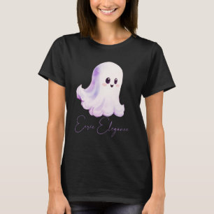 T-shirt Élégance Sinière Fantôme Mignon Halloween Noir