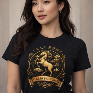 T-shirt Élégant 2026 Année du Cheval Nouvel An Chinois
