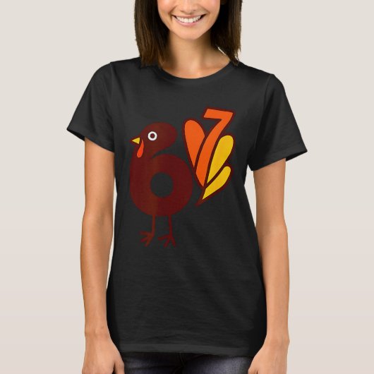 T-shirt Elegant 67 Turkey Bird Six Seven Silhouette Fall S (Devant)