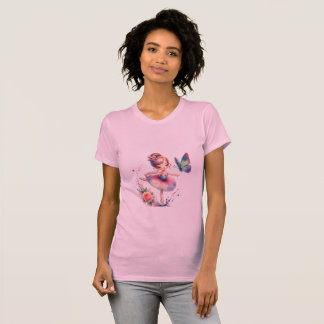 T-shirt Elegant Ballerina butterflys hirt pour femmes