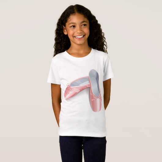 T-Shirt Élégant Ballet Rose Appartements mignonette Fille  (Devant entier)