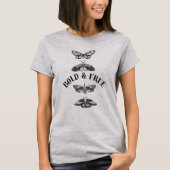 T-shirt Elegant Black Butterflies Vertical Design — Grey T (Devant)