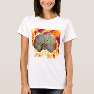 T-shirt Elégant boho abstrait aquarelle orchidée peinture