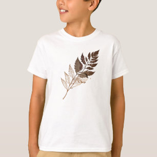 T-shirt Élégant botanique de feuille brune séchée