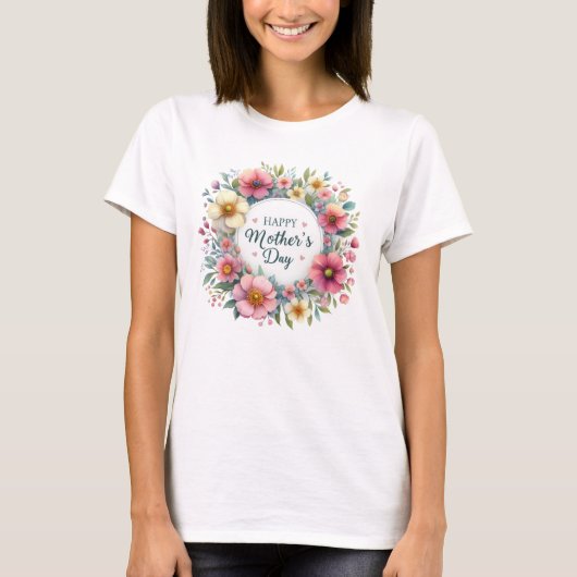T-shirt Elégant bouquet boho fleuri de printemps Fête des (Devant)