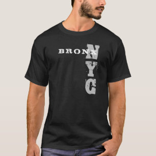 T-shirt Élégant Bronx Nyc Texte noir Design créatif