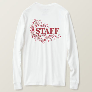 T-shirt Elegant Burgundy Floral STAFF Event Team Design
