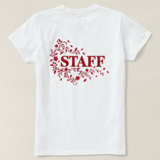 T-shirt Elegant Burgundy Floral STAFF Event Team Design