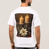 T-shirt Elegant candle christmas holly pine warm festive  (Dos)