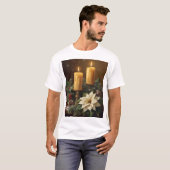 T-shirt Elegant candle christmas holly pine warm festive  (Devant entier)