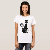 T-shirt Élégant chat noir (Devant entier)
