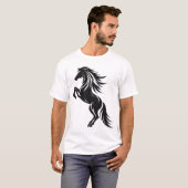 T-shirt Elégant Cheval d'élevage Silhouette Design (Devant entier)