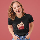T-shirt Elégant Chic Nail Beauté Salon Manicuriste Uniform