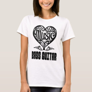 T-shirt Elégant coeur défilé pour les amateurs de basse gu