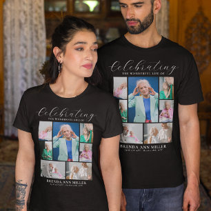 T-shirt Élégant Collage de photos Hommage funéraire commém