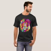 T-shirt Elégant Cool Lion Head T Shirt Design avec brillan (Devant entier)