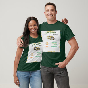 T-shirt Élégant Custom Deep Forest Mariage Couple's Green