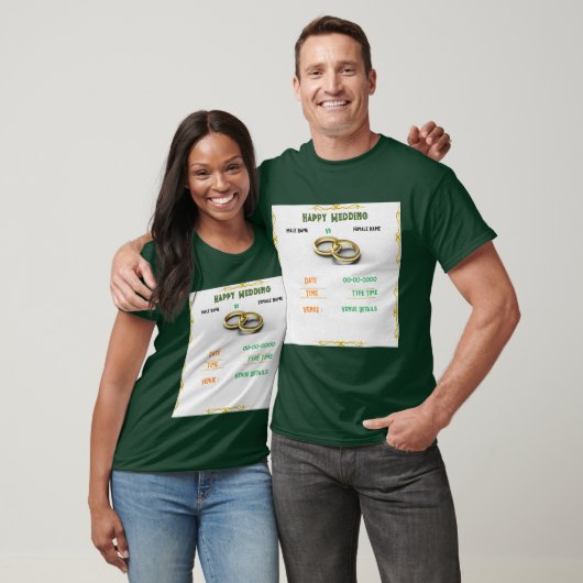 T-shirt Élégant Custom Deep Forest Mariage Couple's Green (Unisexe)