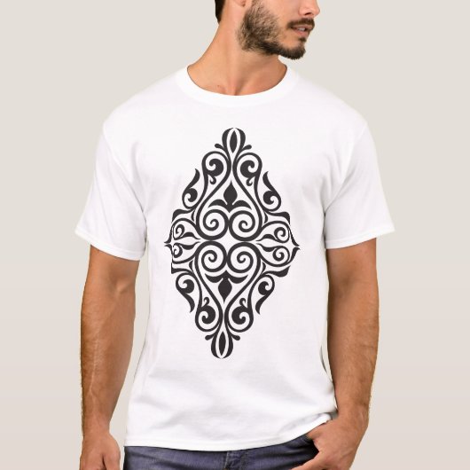 T-shirt Elegant Dark Floral Ornament – Decorative Botan (Devant)