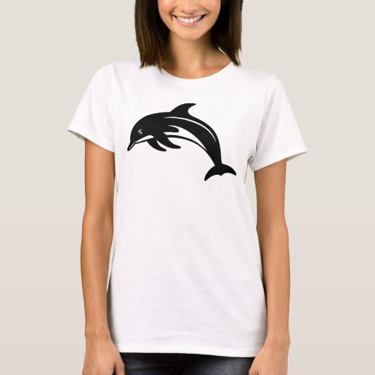 T-shirt Elégant dauphin Silhouette Inspiré Océan (Devant)