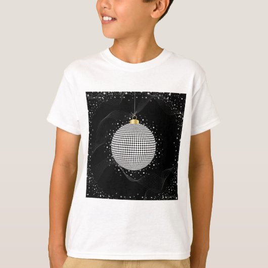 T-shirt Elegant Disco Ball Christmas Ornament (Devant)