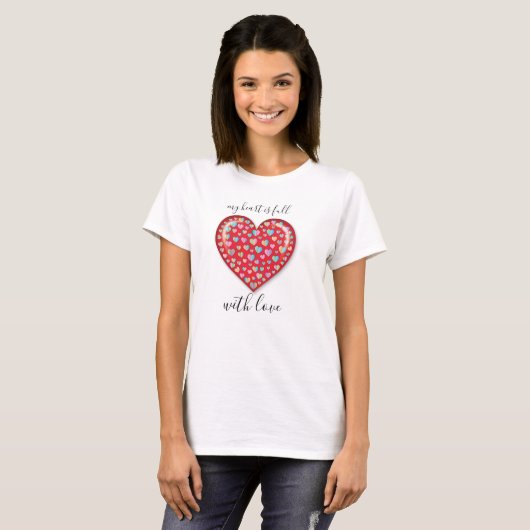 T-shirt Elégant Editibale Simple Coeur Design (Devant entier)