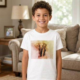 T-shirt Élégant Éléphant d'Afrique Mâle Marchant Aquarelle