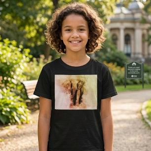 T-shirt Élégant Éléphant d'Afrique Mâle Marchant Aquarelle