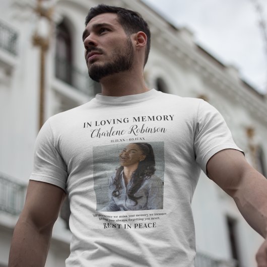 T-shirt Élégant En Mémoire Amoureuse | Photo Mémorial T-Sh