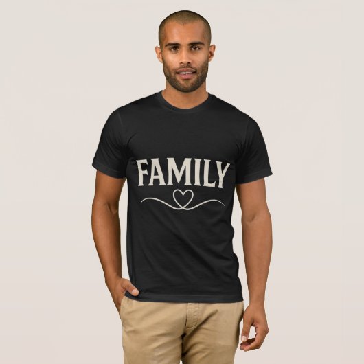 T-shirt Elegant Family Love Minimalist Design – Modern Typ (Devant entier)