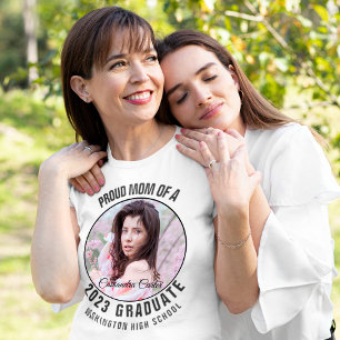 T-shirt Elegant Fière Maman Diplômée Photo personnalisée