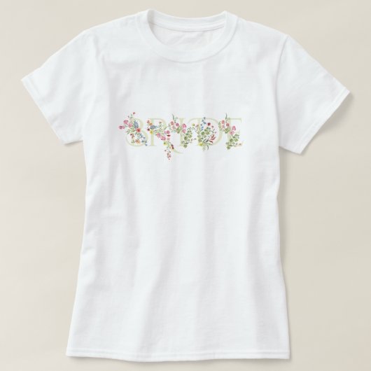 T-shirt élégant floral mariage printemps mariée fête de ma (Design devant)