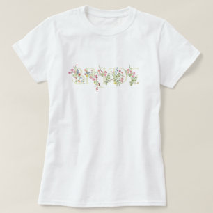 T-shirt élégant floral mariage printemps MARIÉE Réception 
