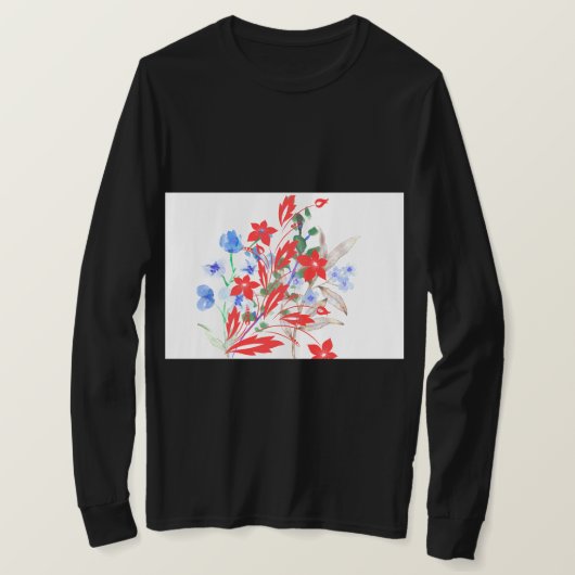 T-shirt Elegant Flower and Leaves Artwork | Minimal  (Design devant)