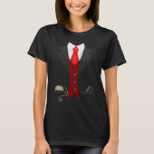 T-shirt Élégant Fun Fake Tuxedo Suit Nice Cravate noire (Devant)