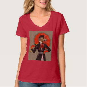 T-shirt Elégant Greyhound et parapluie rouge